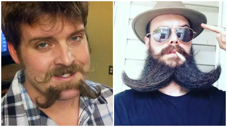 20 Hilarious Photos Showing Men Love Trying the Double Mustache Beard Trend
