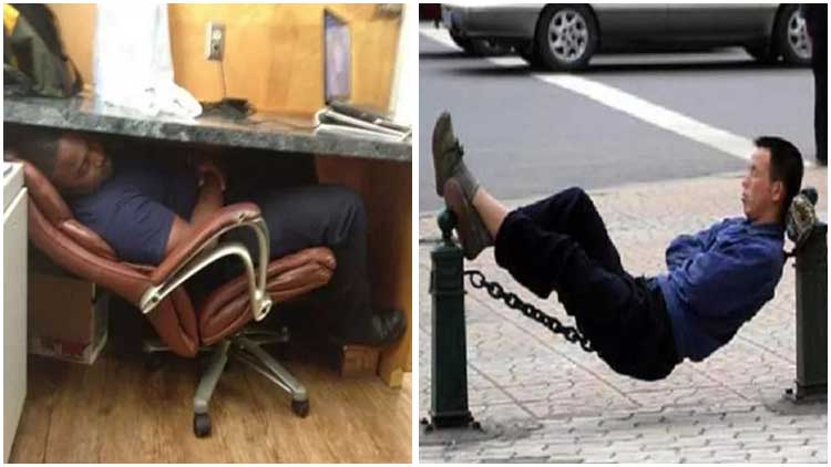 19 Hilarious Photos of People Sleeping in the Strangest Spots