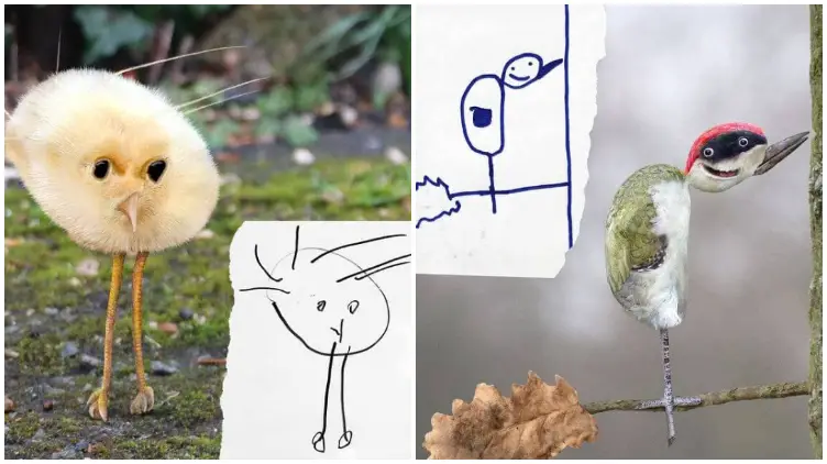 25 Hilarious Pics Photoshopped by a Brilliant Dad Give His Kids' Animal Drawings a More Lively