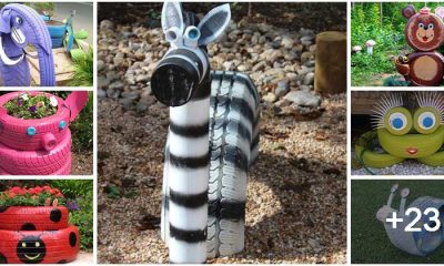 30 Cute Animal-Shaped Garden Decorations Inspired Reusing Old Tires