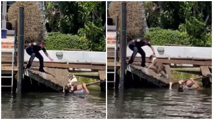 Poor Dog Drowning in a Canal Was Rescued by Heroic Police Women in a Split Second