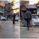 Puppy Spotted Holding Dad's Hand for a Safe Journey Across the Busy Street