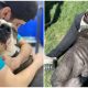 Shelter Dog Shows Gratitude to Rescuers with Heartfelt Hugs