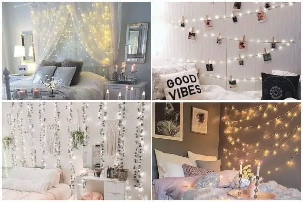 20 Creative Bedroom Decorating Ideas with String Lights