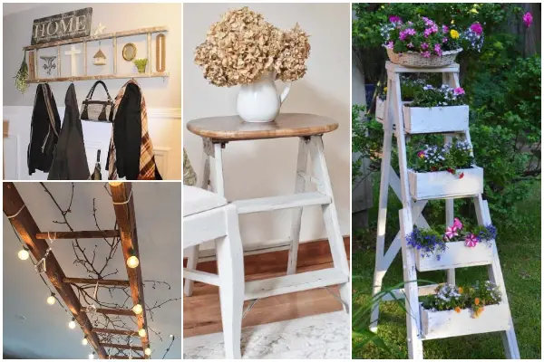 20 DIY Home Decor Projects Made from Old Ladders