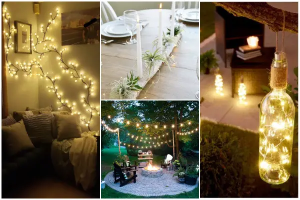 25 Beautiful and Easy Decor Ideas Using String Lights