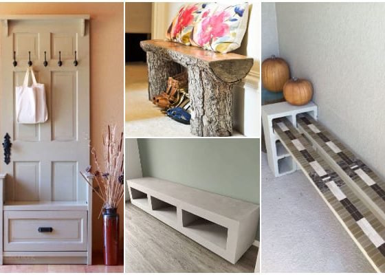 16 Low-budget Entryway Bench Projects You Can Make from Usual Items